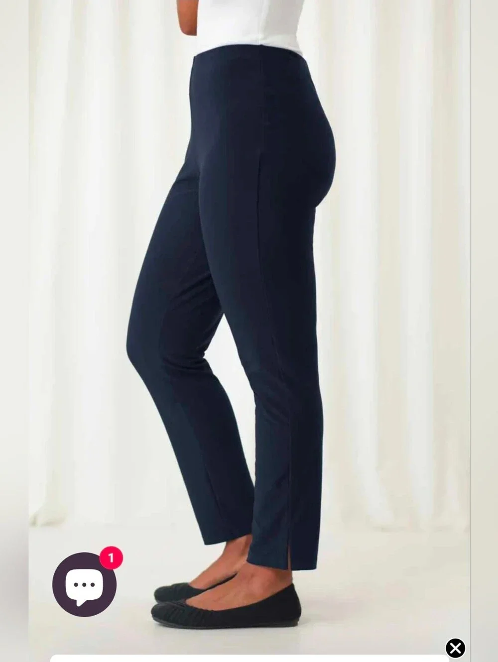 ❤️ SYMPLI HIGH RISE NARROW PANT MIDI, PULL ON, NAVY BLUE, 10 (30)